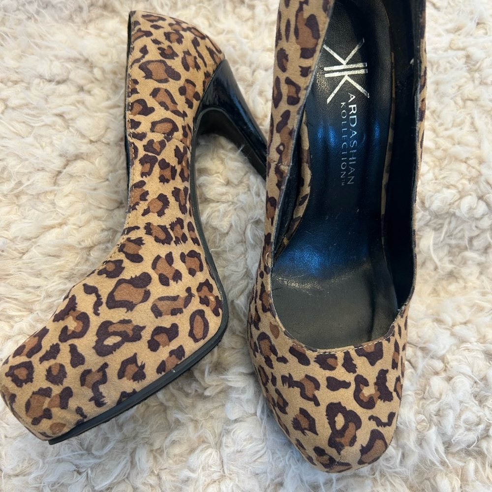 Kardashian Collection Leopard Print Heels